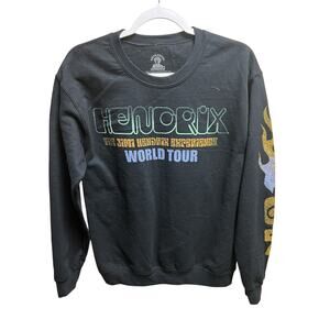 Hendrix World Tour 67 Lightweight Black Pullover Sweatshirt Unisex Size Small